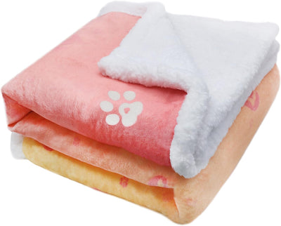 Waterproof Dog Blankets Washable,Sherpa Dog Blanket Reversible,Fleece Soft Warm Dog Throw Blankets for Large Medium Small Dogs,Cats,Bed,Couch,Sofa,Car(Pink Medium)
